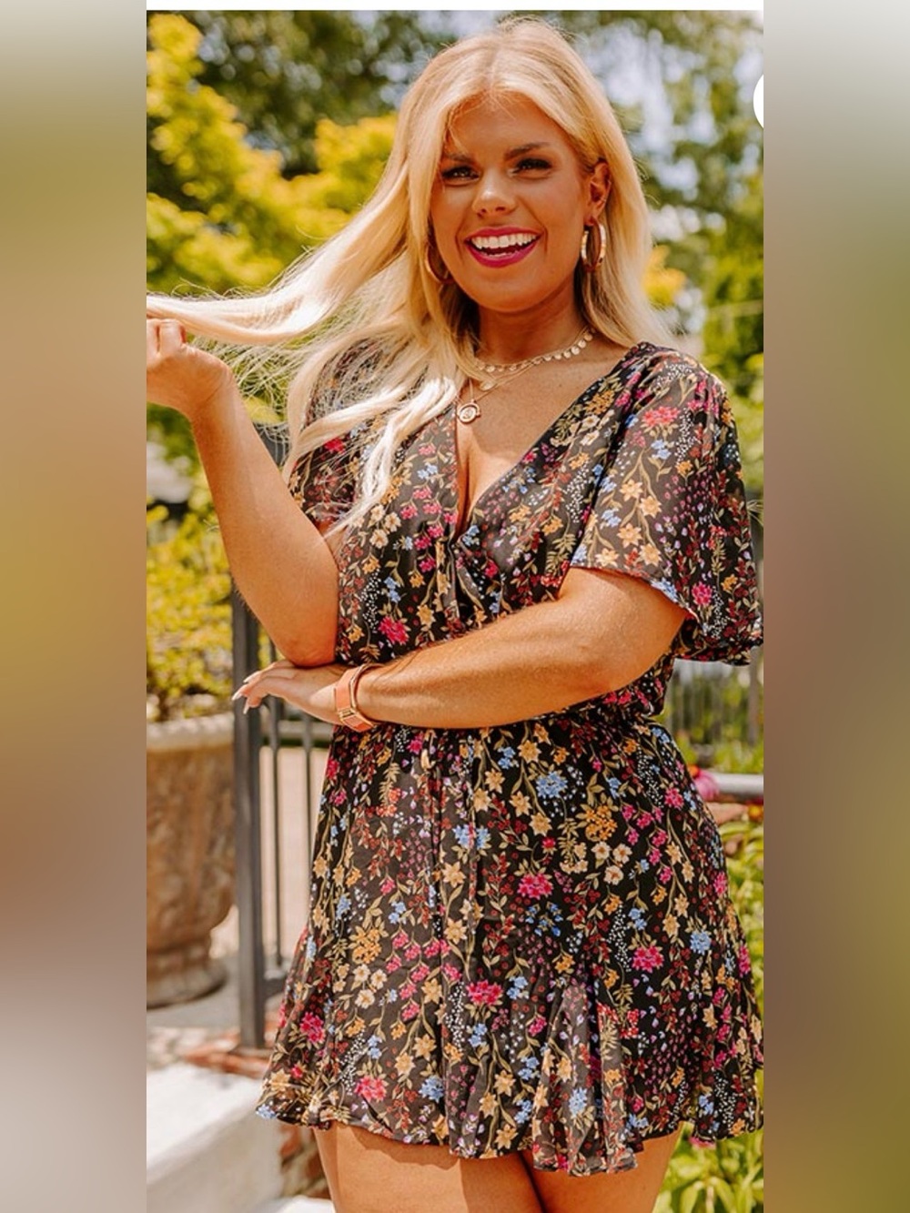 NWT SUGARLIPS Floral Wrap Romper CURVE 3x 🌹🌸🌹BC BAG 03